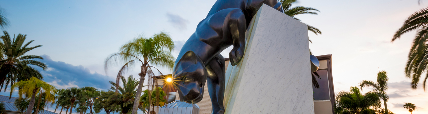 Panther Statue in the Dusk