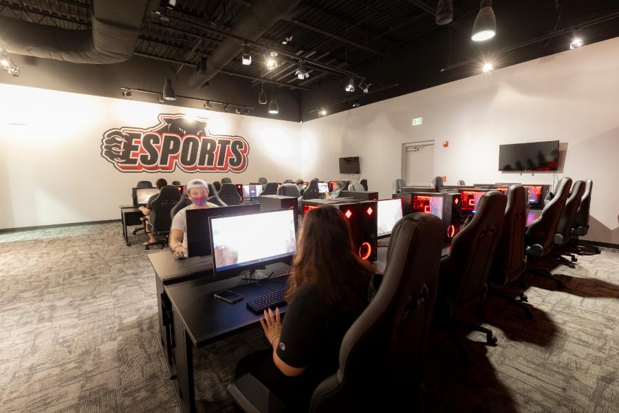 Equipped with 24 Gaming Stations for all student use and gaming. This room is also known as the 