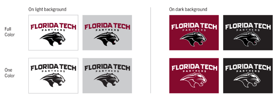 Examples of Panther logo color schemes