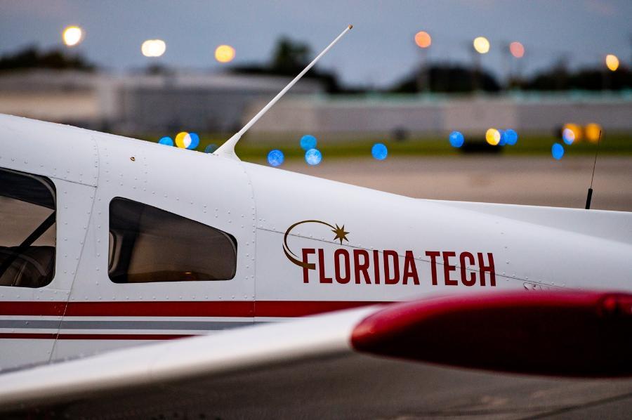 A Florida Tech plane at Melbourne Orlando International Airport.