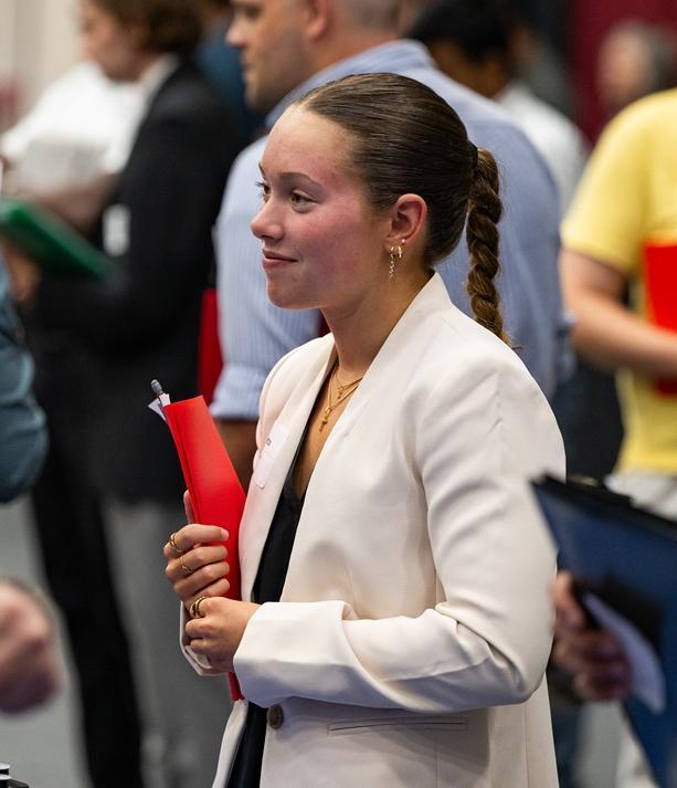 student at a job fair