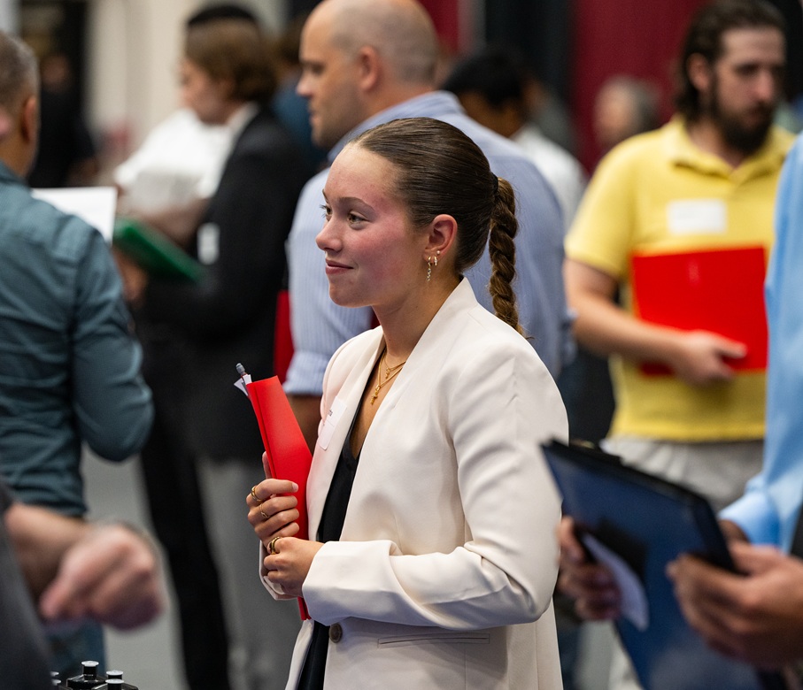 Student at a job fair