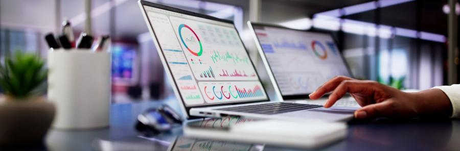 IT professional working on a laptop