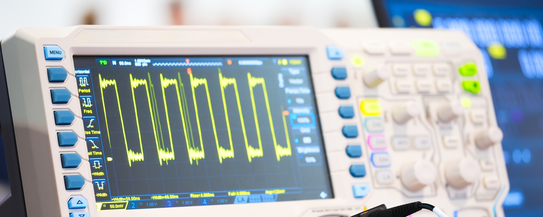 Oscilloscope showing a digital square wave