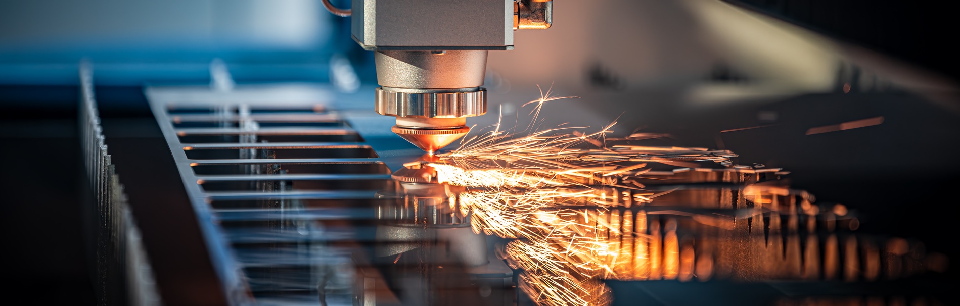 A CNC machine cutting metal