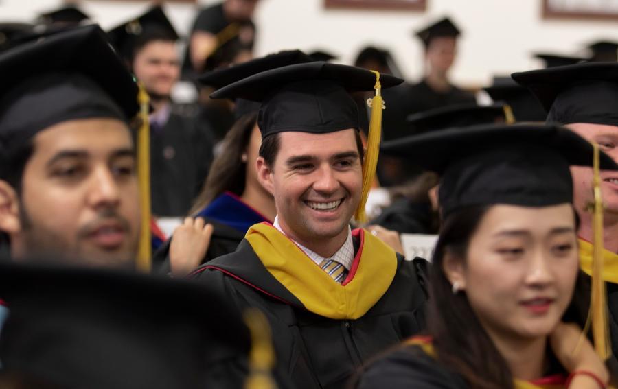 Students at commencement ceremony