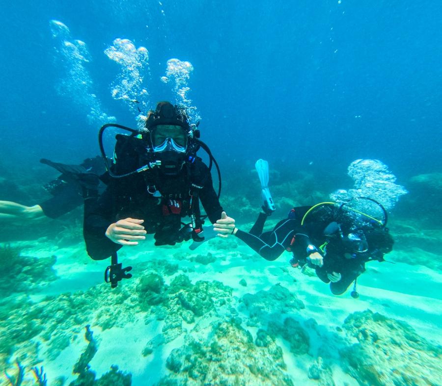 Scuba diving on the marine research cruise