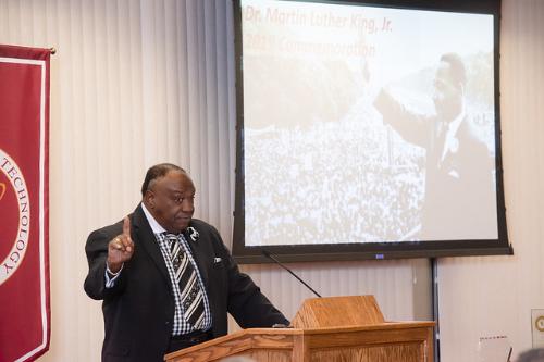 Giving a speech at the Julius Montgomery awards