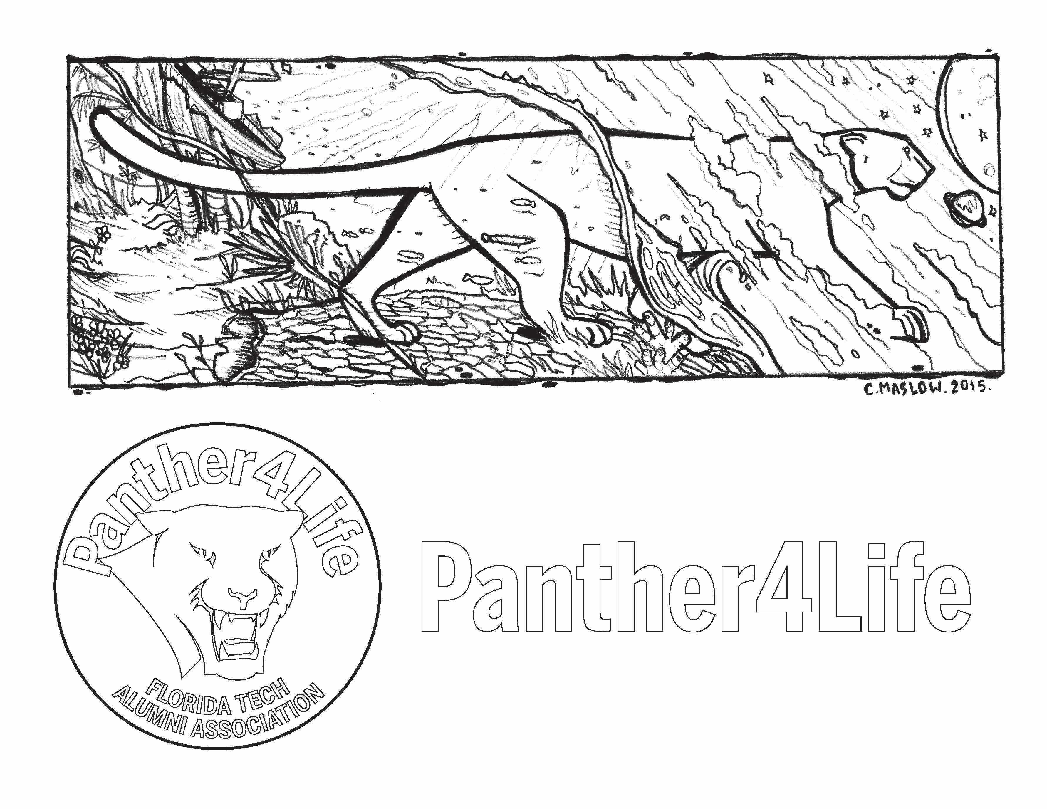 Florida Tech coloring page of panther