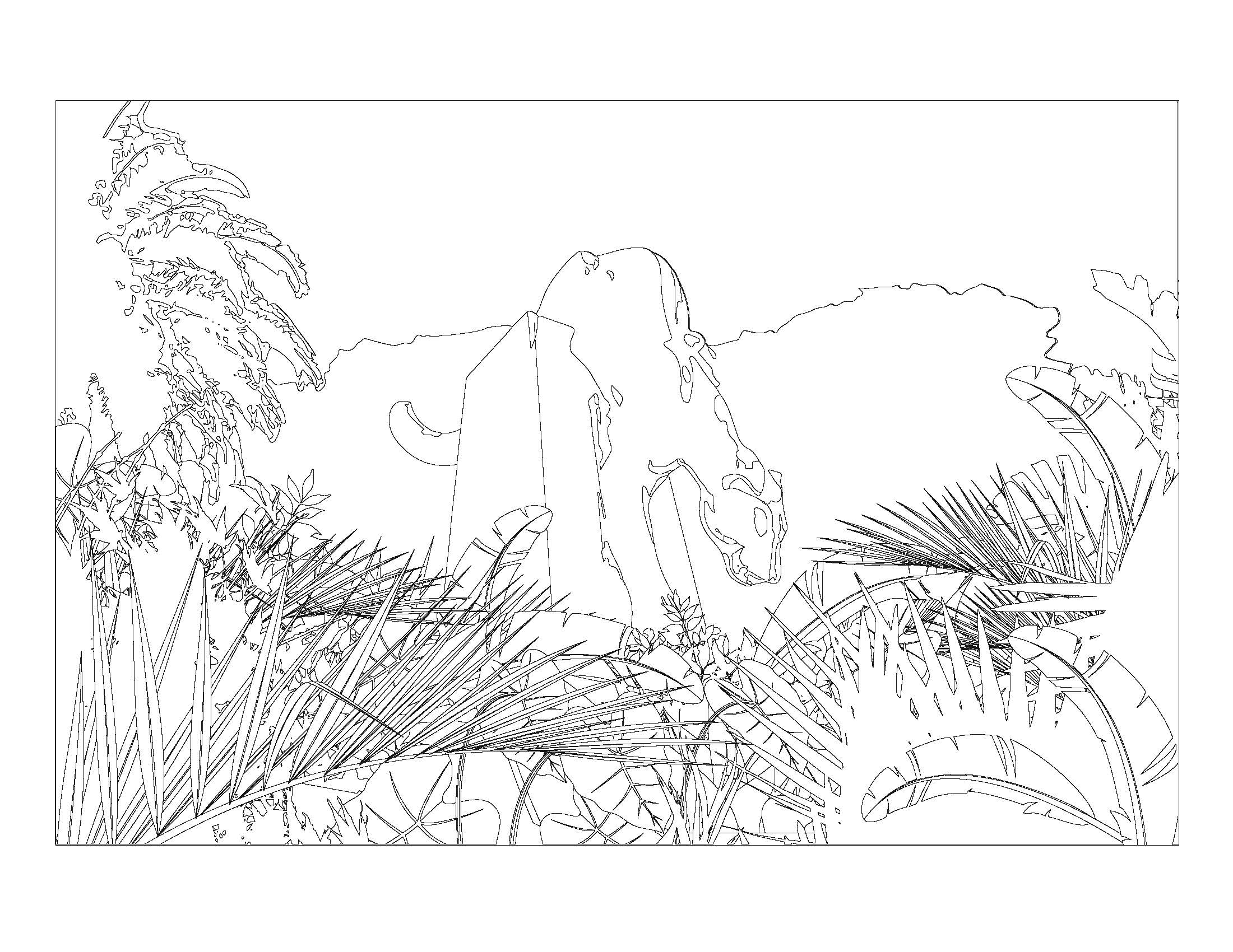Florida Tech coloring page of panther statue