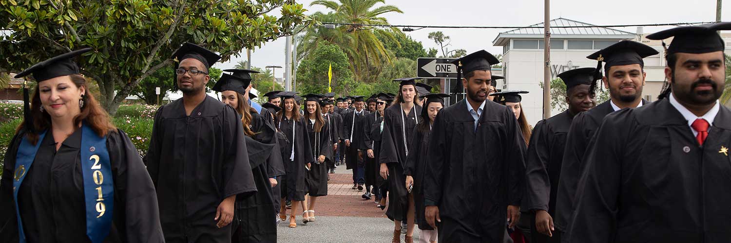 Graduates Walking to Commencement