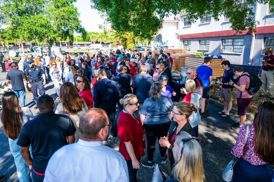 Members of the Florida Tech community gathered to witness the official groundbreaking of the new student housing complex.