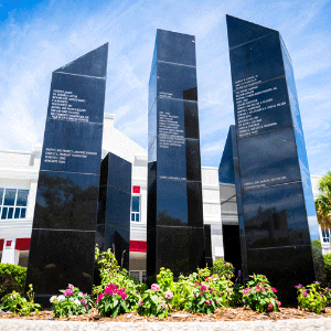 Lynn and Anita Weaver Plaza in front of the Clemente Center