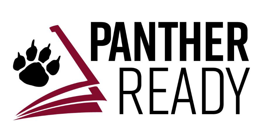 A graphic that represents a textbook next to the words Panther Ready