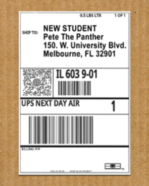 New Student Shipping Label Sample