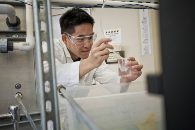 Student in a chemistry lab