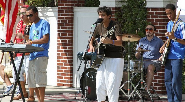 Playing music at the international festival