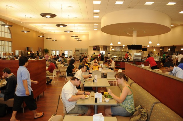 Students having dinner at Panther dining hall