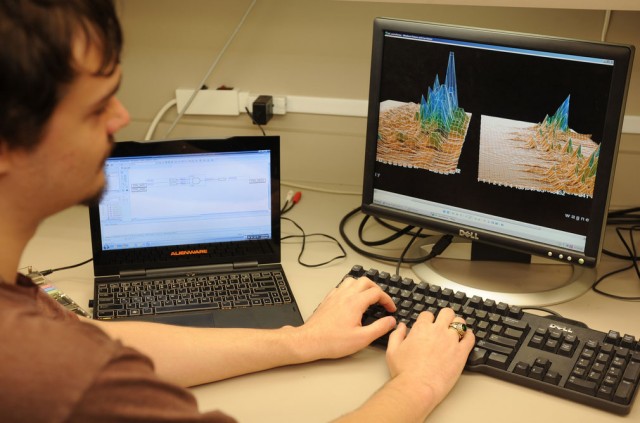 Student working on a project at the computer