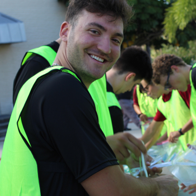 Student Helping with Food Packaging