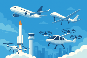 planes and helicopters flying in the sky