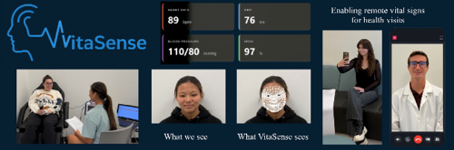 Illustration of how VitaSense monitors vital signs and the information it can provide..