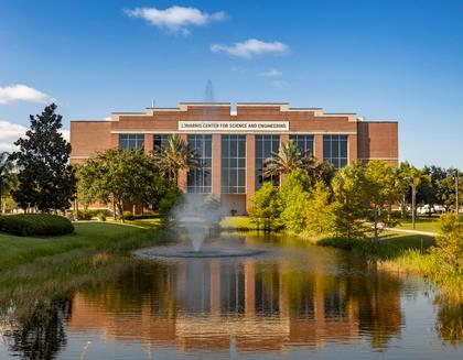 L3Harris Center for Science and Engineering building view from Olin Quad