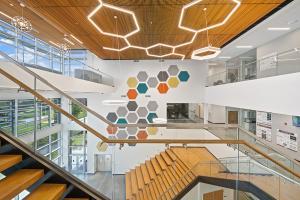 Nelson Health Sciences building lobby. Photo credit: Pink Flamingo Photography, Jennifer Schumacher