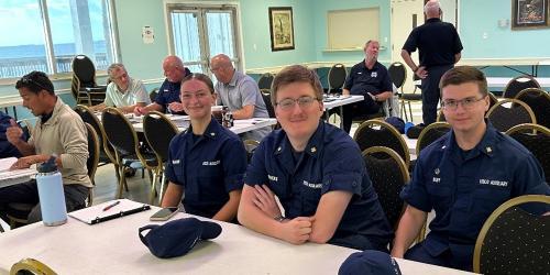 Second-year AUP students have the opportunity to attend Division 17’s Boat Crew Academy.  This leads to qualification as a Boat Crew Member enabling graduates to perform operational patrols. Photo Credit: W. Cox, USCGAUX