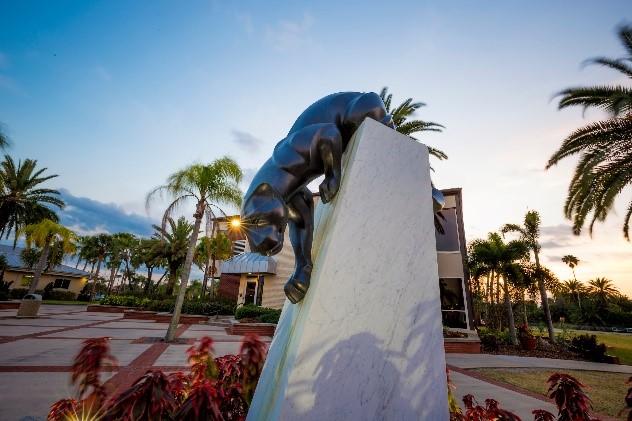 Panther Statue Evening