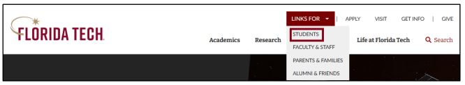 menu on Florida Techs's main website