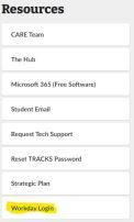 Logging in from the Resources tab