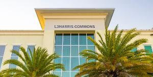 Photo of the building lettering on L3Harris Commons