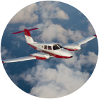 Social media avatar image showing airplane in flight
