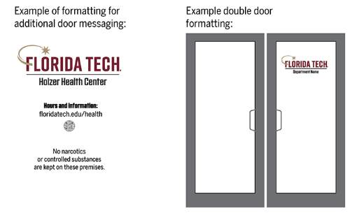 Examples of variations to standard door signage