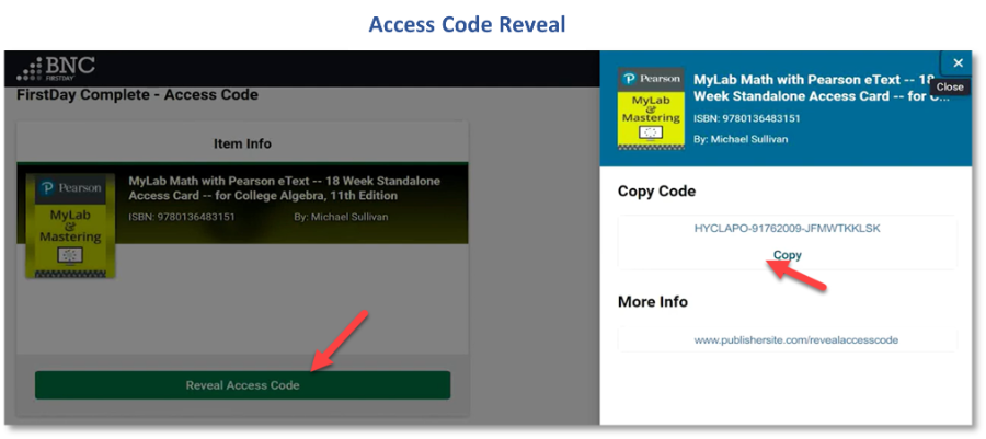 access code button
