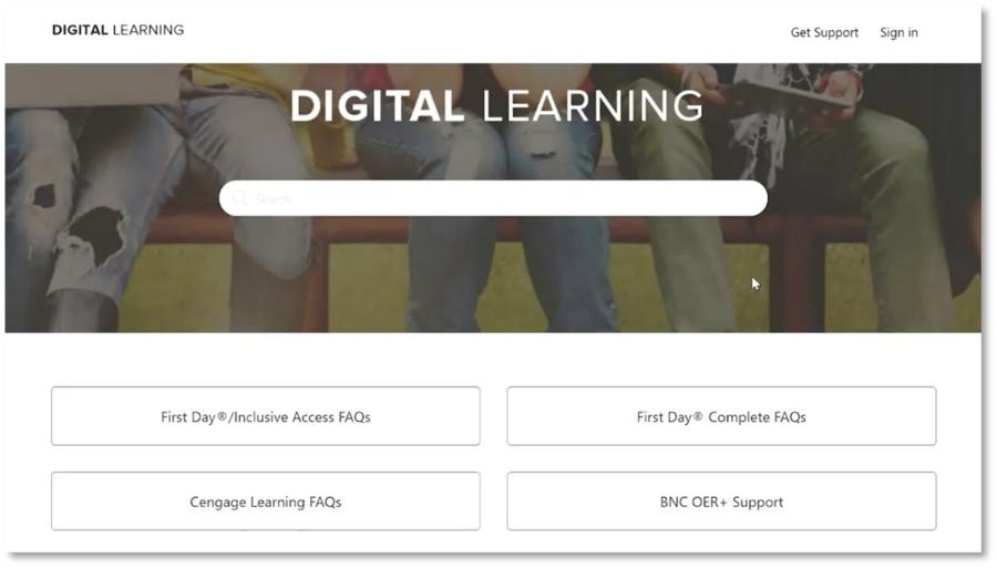 Support webpage