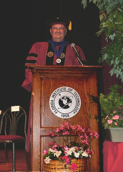 Standing at the podium