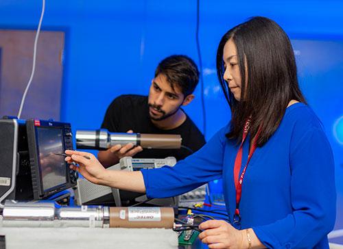 Students working in the Lightning lab