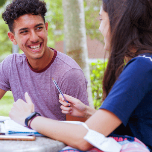 students studying