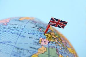 Union Jack Pin pointing to the UK