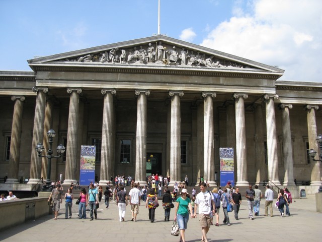The British Museum, in the Bloomsbury area of London, England