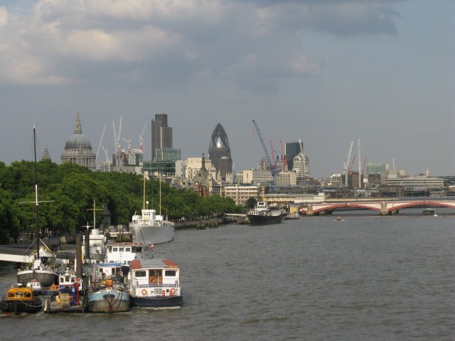 Boats on River Thames in London