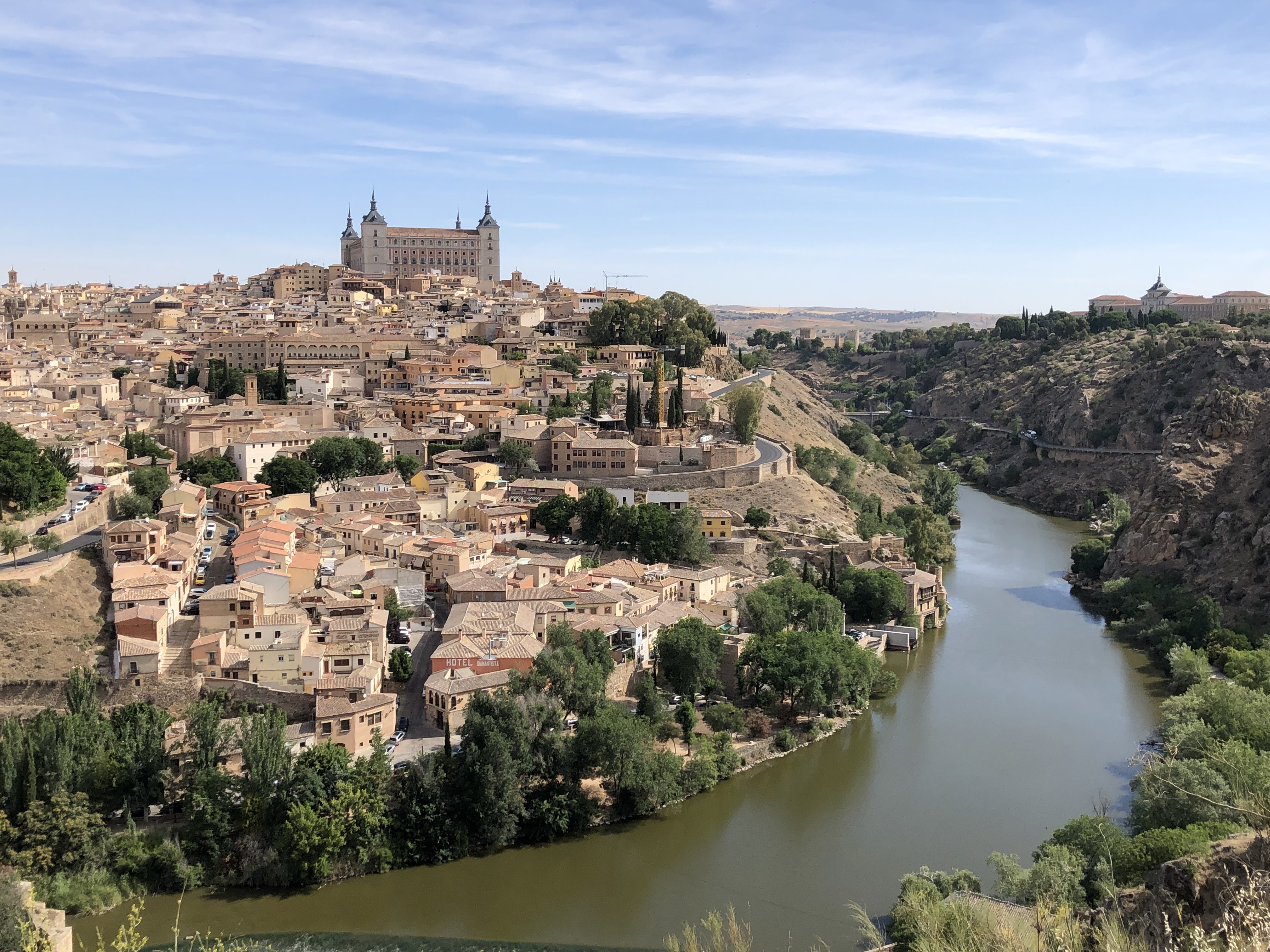A river running along side the city of Toledo