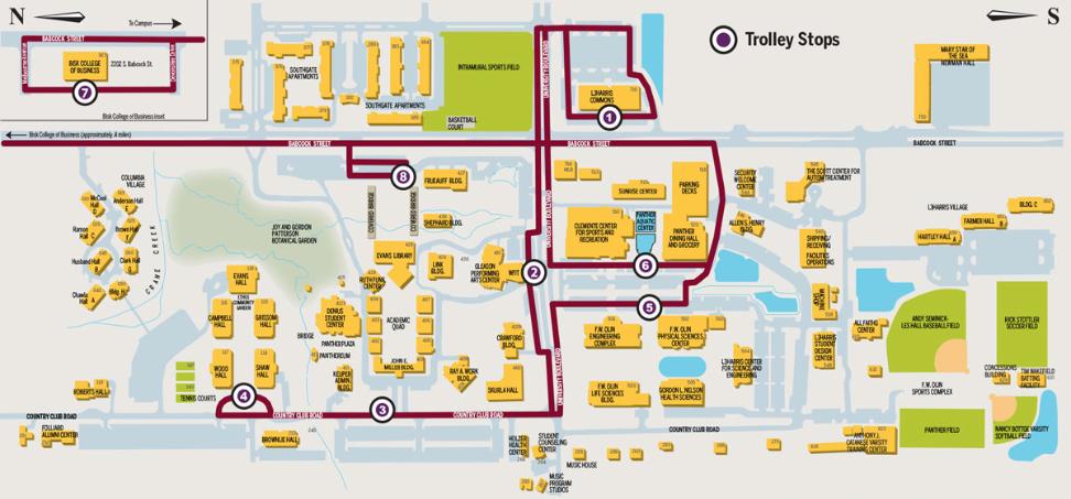 Map of the Trolley route