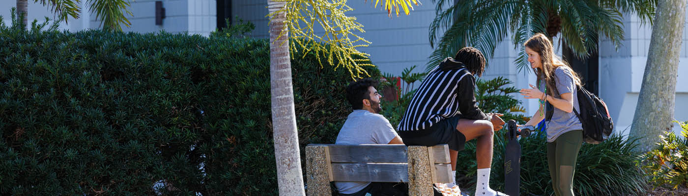 Students Talking on a Bench