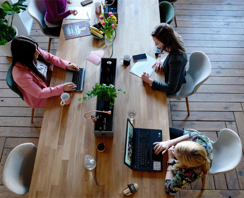 business women working together